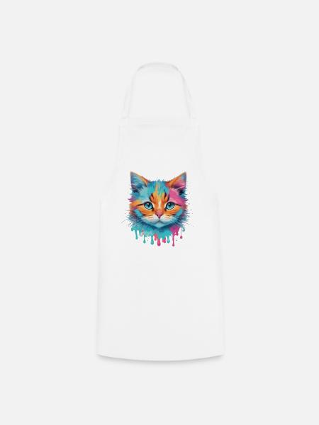Niedliche Katze - Kochschürze - Weiß