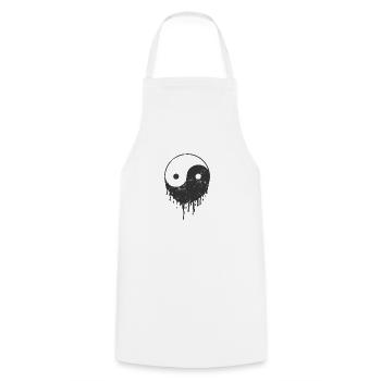 Melted Yin and Yang Symbol - Cooking Apron - white - Front - AI Model Male 185 dark (185cm)