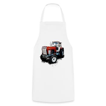 Fortschritt Traktor ZT 300 - Kochschürze - Weiß - Vorne - AI Model Male 185 dark (185cm)
