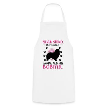 Woman and her Bobtail Old English Sheepdog - Cooking Apron - white - Front - AI Model Male 185 dark (185cm)