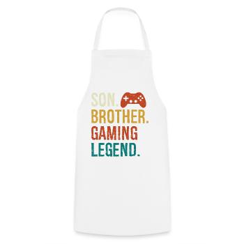 Sohn Bruder Gaming-Legende Sohn Bruder Videospieler - Kochschürze - Weiß - Vorne - AI Model Male 185 dark (185cm)
