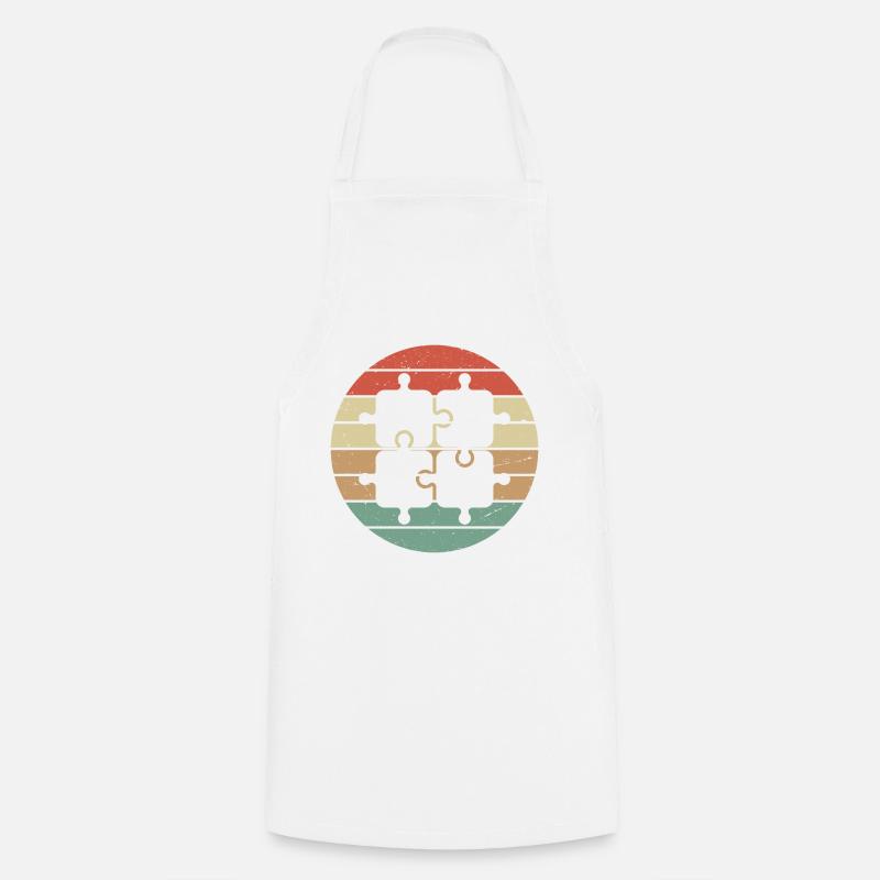 Puzzle rétro vintage - Tablier de cuisine - blanc