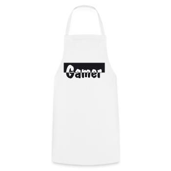 Gamer - Kochschürze - Weiß - Vorne - AI Model Male 185 dark (185cm)