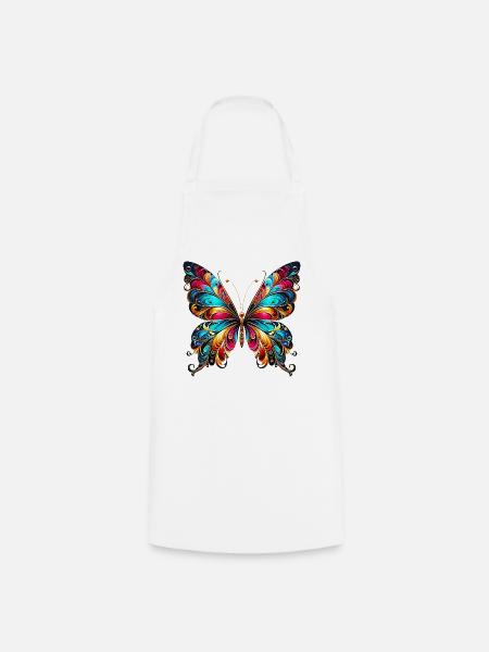 Schmetterling - Kochschürze - Weiß