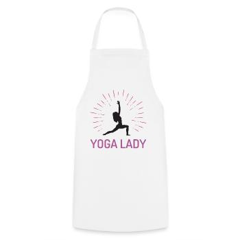 Fille de yoga - Tablier de cuisine - blanc - Devant - AI Model Male 185 dark (185cm)