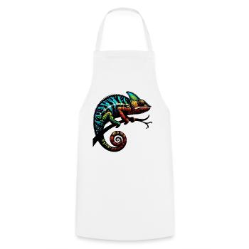 Caméléon - Tablier de cuisine - blanc - Devant - AI Model Male 185 dark (185cm)