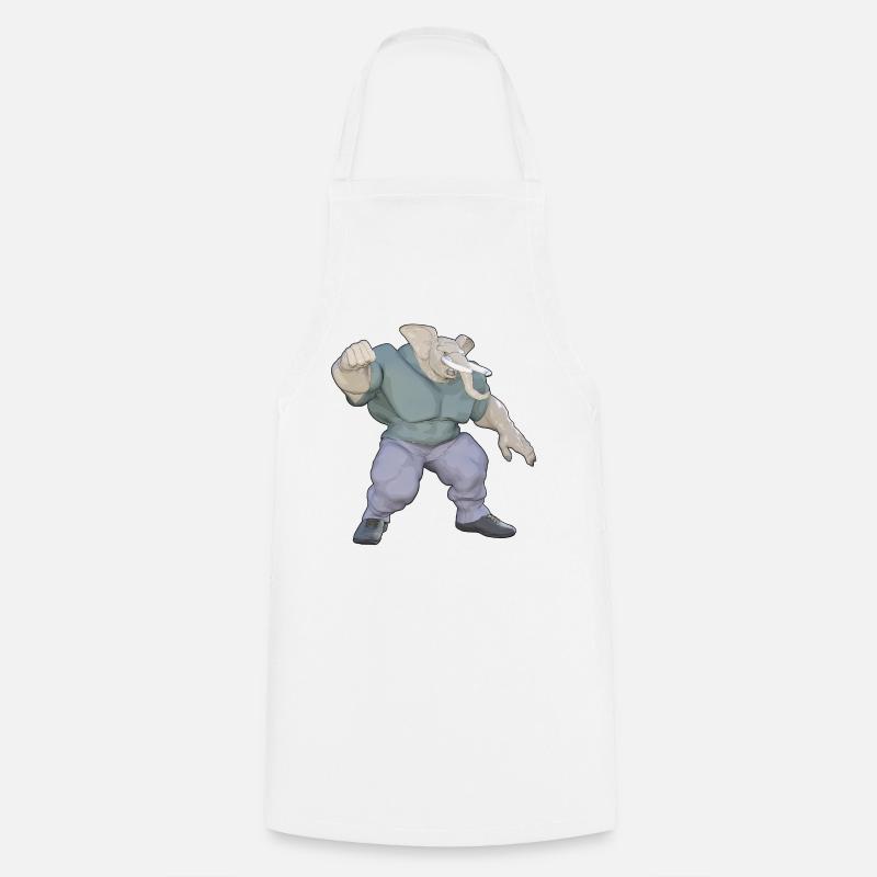 The Human Elephant - Cooking Apron - white