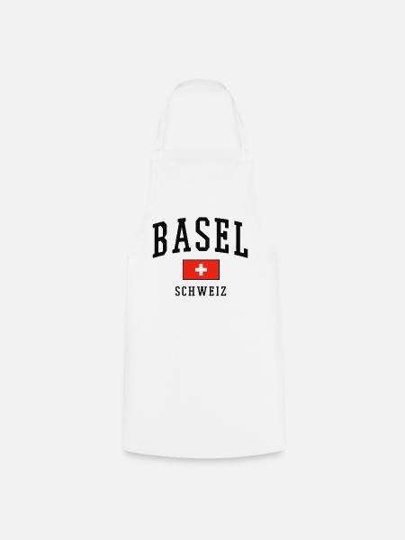 Basel Schweiz Flagge - Kochschürze - Weiß
