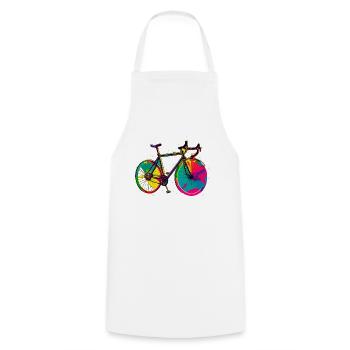 Road Bike Gravel Bike Racing Bike - Cooking Apron - white - Front - AI Model Male 185 dark (185cm)