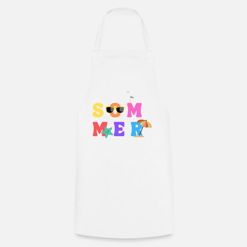 Sommer - Summer - Sommerliebe - Sonne - Sun - Cooking Apron - white