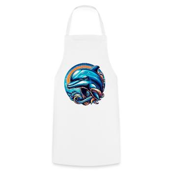 Dolphin - Cooking Apron - white - Front - AI Model Male 185 dark (185cm)