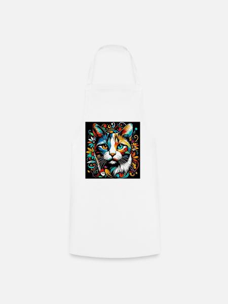 Katze - Kochschürze - Weiß