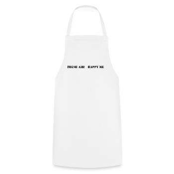 Randonnée - De l’air frais, heureux moi - Tablier de cuisine - blanc - Devant - AI Model Male 185 dark (185cm)