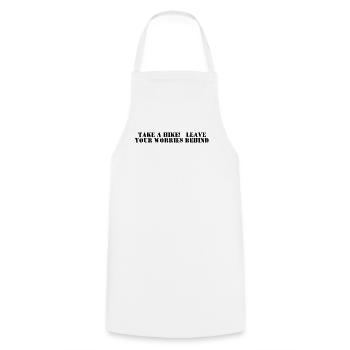 Hiking - Take a hike, leave your worries behind - Cooking Apron - white - Front - AI Model Male 185 dark (185cm)