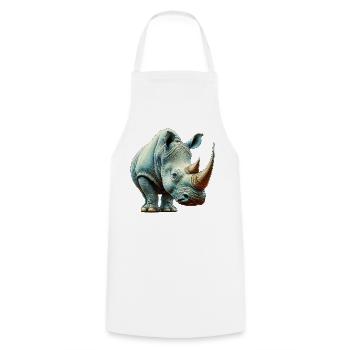 Rhinoceros - Cooking Apron - white - Front - AI Model Male 185 dark (185cm)