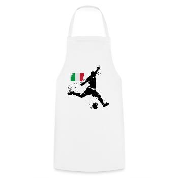 Football Team Italy Fan Player Blast - Cooking Apron - white - Front - AI Model Male 185 dark (185cm)