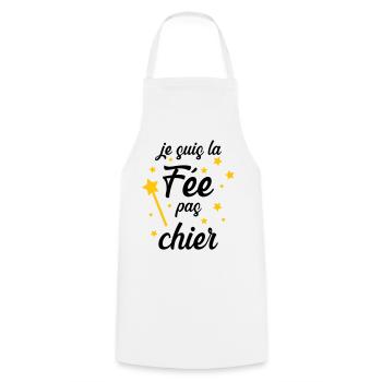 Je suis la Fée pas chier ! - Tablier de cuisine - blanc - Devant - AI Model Male 185 dark (185cm)