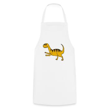 Dino motif dinosaur yellow - Cooking Apron - white - Front - AI Model Male 185 dark (185cm)