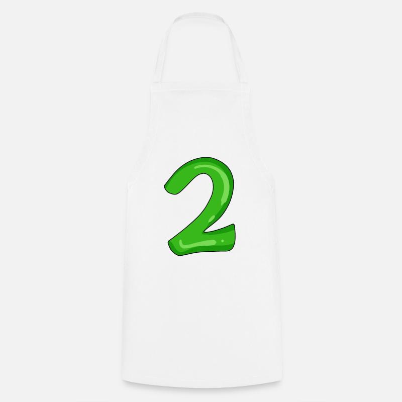Deux - 2 - Numéro Numéro - Tablier de cuisine - blanc