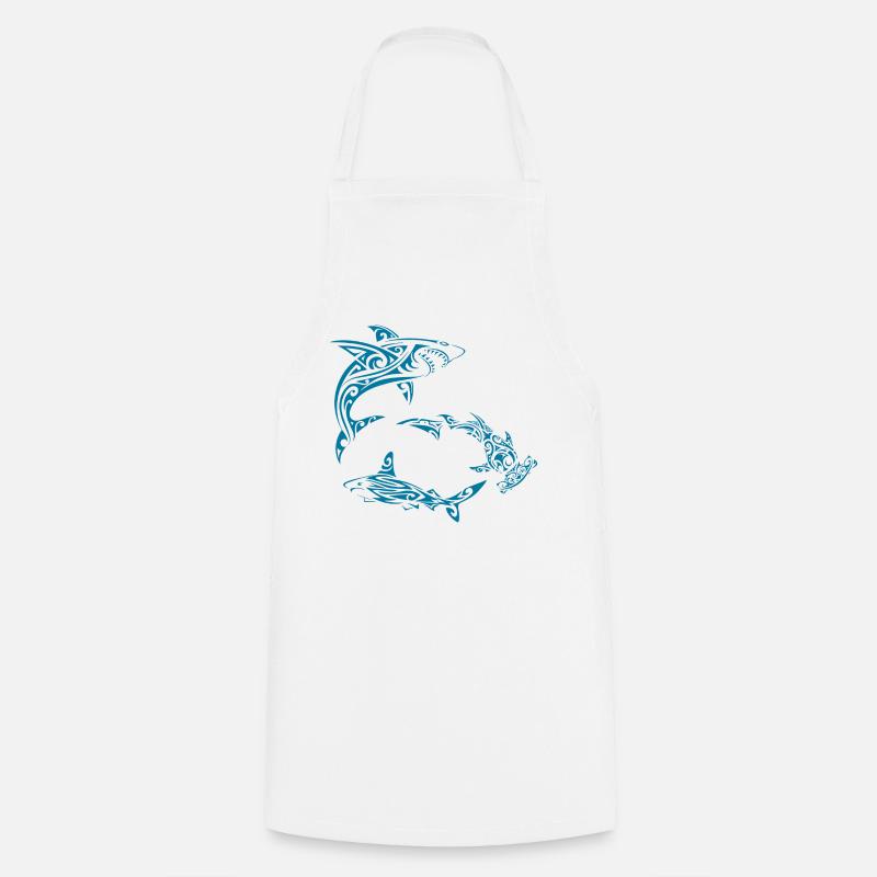 Requins polynésiens - Tablier de cuisine - blanc