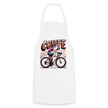 Illustration de balade de café vibrant - Tablier de cuisine - blanc - Devant - AI Model Male 185 dark (185cm)