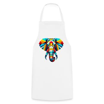 Éléphant Pop Art - Tablier de cuisine - blanc - Devant - AI Model Male 185 dark (185cm)