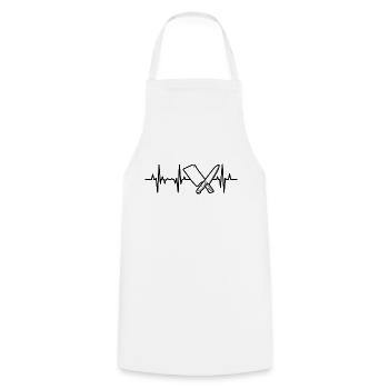 Knife Cleaver Heart Line - Cooking Apron - white - Front - AI Model Male 185 dark (185cm)