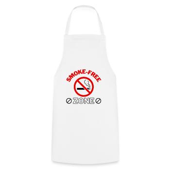 Smoke-free Zone Nichtraucher Geschenkidee - Kochschürze - Weiß - Vorne - AI Model Male 185 dark (185cm)