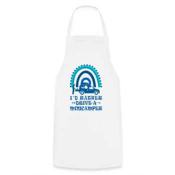 Minicamper Sayings Camping-Camper Microcamper - Cooking Apron - white - Front - AI Model Male 185 dark (185cm)