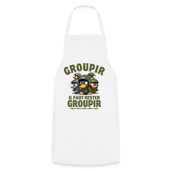 la septième compagnie, Tassin, Pitivier - Tablier de cuisine - blanc - Devant - AI Model Male 185 dark (185cm)