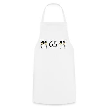 65th Birthday 65 Years Anniversary 65 Number 65 Black - Cooking Apron - white - Front - AI Model Male 185 dark (185cm)
