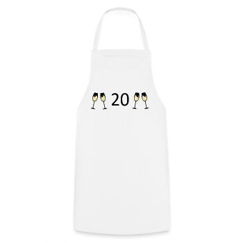 20th Birthday 20 Years Anniversary 20 Years Number 20 - Cooking Apron - white - Front - AI Model Male 185 dark (185cm)