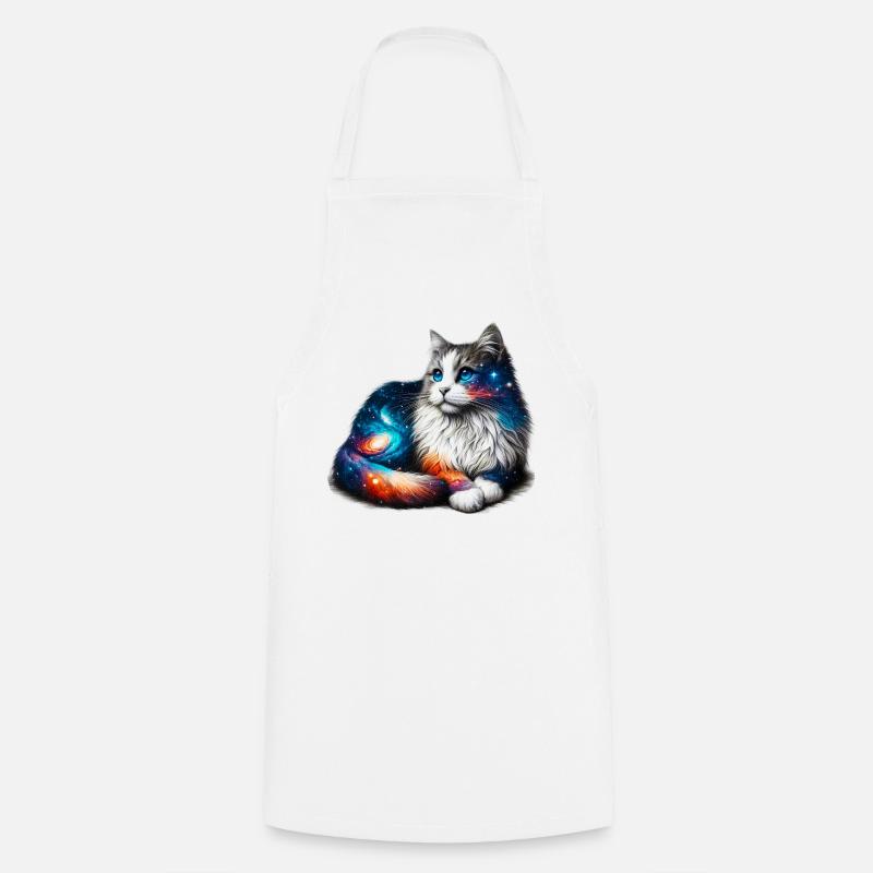 Chat - Tablier de cuisine - blanc