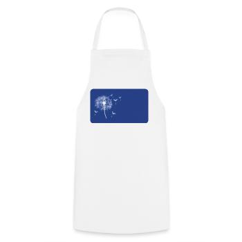 Dandelion blue - customizable - Cooking Apron - white - Front - AI Model Male 185 dark (185cm)