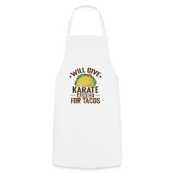 Donnera des conseils de karaté pour les tacos - Tablier de cuisine - blanc - Devant - AI Model Male 185 dark (185cm)