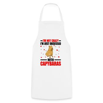 Capybara pas fou Capybara d’Amérique du Sud - Tablier de cuisine - blanc - Devant - AI Model Male 185 dark (185cm)