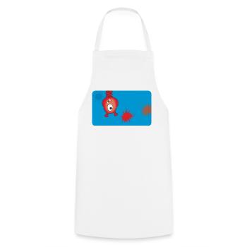 Monstre rouge et éclaboussures de couleur - Bleu - Tablier de cuisine - blanc - Devant - AI Model Male 185 dark (185cm)