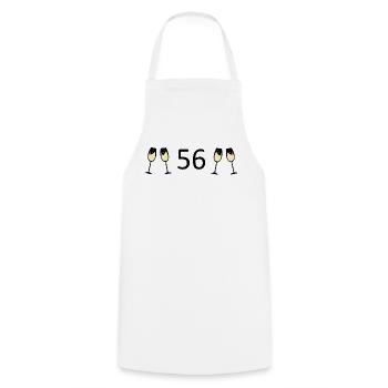 56th Birthday 56 Years Anniversary 56 Number 56 - Cooking Apron - white - Front - AI Model Male 185 dark (185cm)