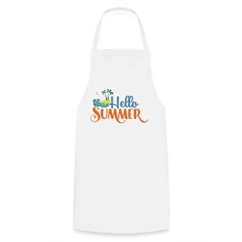 Hello Summmer - Cooking Apron - white - Front - AI Model Male 185 dark (185cm)