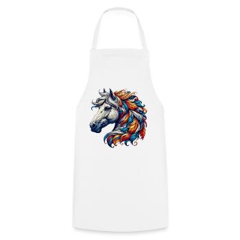 Cheval - Tablier de cuisine - blanc - Devant - AI Model Male 185 dark (185cm)