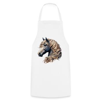 Cheval - Tablier de cuisine - blanc - Devant - AI Model Male 185 dark (185cm)