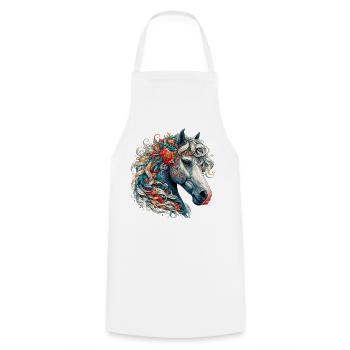 Cheval - Tablier de cuisine - blanc - Devant - AI Model Male 185 dark (185cm)