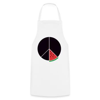 Gaza Peace - Cooking Apron - white - Front - AI Model Male 185 dark (185cm)