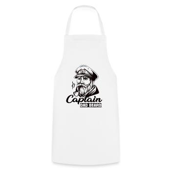Captain Dad Beard Captain Boat Sailing Sailor - Cooking Apron - white - Front - AI Model Male 185 dark (185cm)