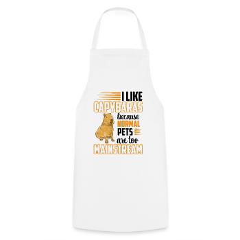 J’aime Capybara Amérique du Sud Capybara - Tablier de cuisine - blanc - Devant - AI Model Male 185 dark (185cm)