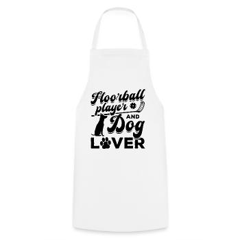 Floorball player and dog lover - Dog Owner Floorba - Kochschürze - Weiß - Vorne - AI Model Male 185 dark (185cm)