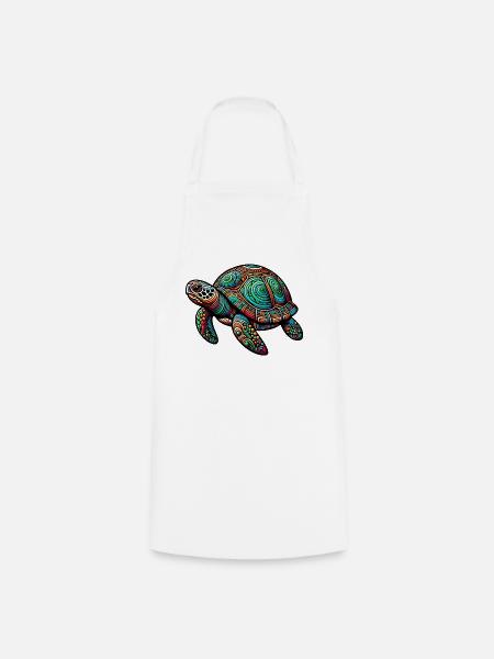 Schildkröte - Kochschürze - Weiß