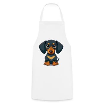 Niedliches Cartoon Dackel Welpen Shirt - Kochschürze - Weiß - Vorne - AI Model Male 185 dark (185cm)