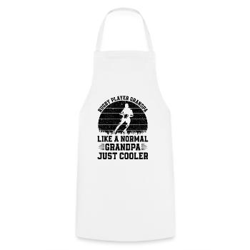 Rugby Player Grandpa like a normal Dad just cooler - Cooking Apron - white - Front - AI Model Male 185 dark (185cm)