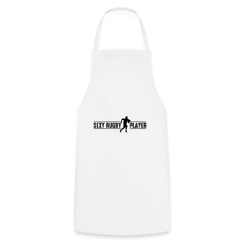 Sexy Rugby Player - Cooking Apron - white - Front - AI Model Male 185 dark (185cm)